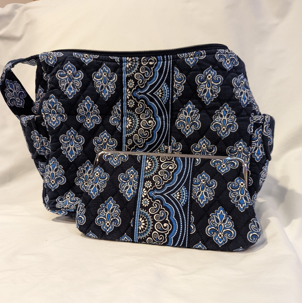 Vintage Vera Bradley Calypso On the Go Crossbody Bag with matching wallet.
